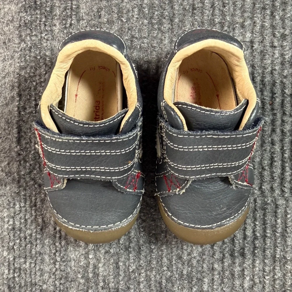 Stride Rite SRT SM Skip Navy Blue Leather Boat Shoes Toddler Boys 3.5M BB45590